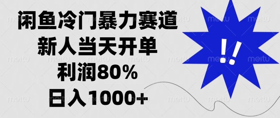 闲鱼冷门暴力赛道，新人当天开单，利润80%，日入1000+-朽念云创