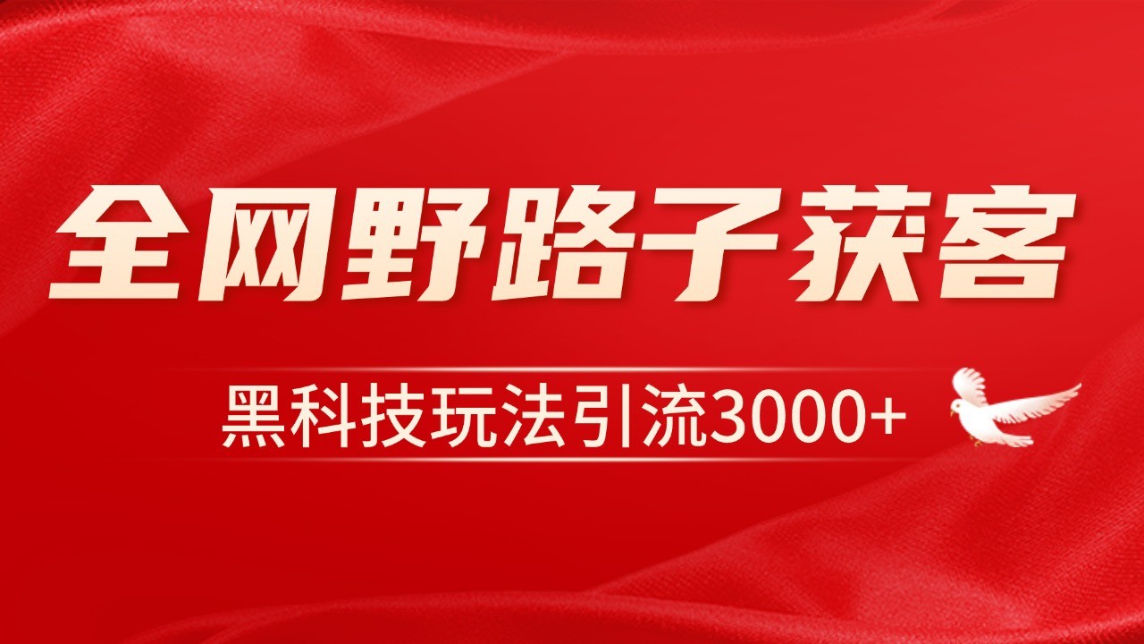 电商引流获客野路子全平台暴力截流获客日引500+-朽念云创