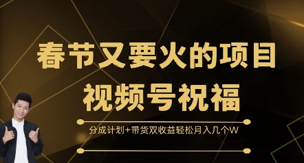 春节又要火的项目视频号祝福，分成计划+带货双收益，轻松月入几个W【揭秘】-朽念云创