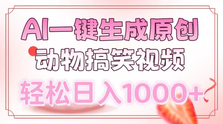 AI一键生成原创动物搞笑视频，轻松日入1000+-朽念云创