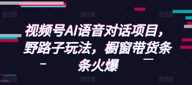 视频号AI语音对话项目，野路子玩法，橱窗带货条条火爆-朽念云创