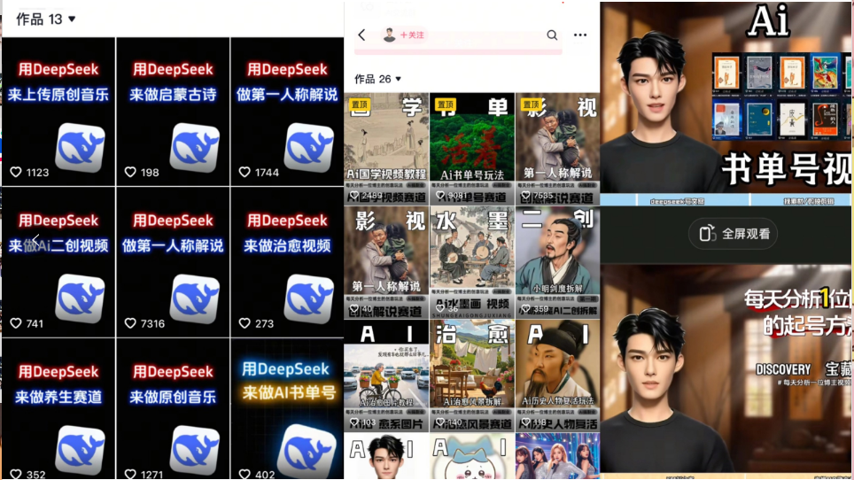 Deep seek项目拆解+卡通数字人25年4月新玩法日引200+创业粉十分钟一条...-朽念云创