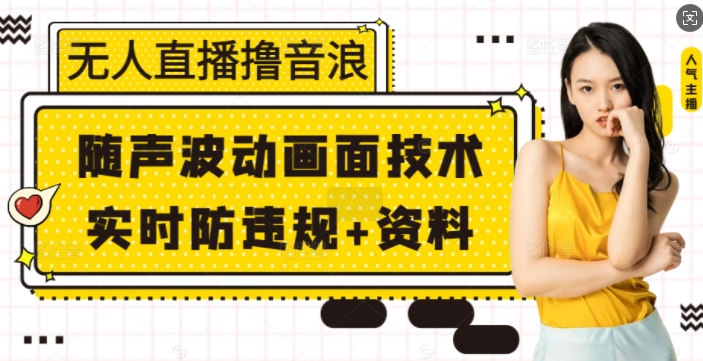 无人直播撸音浪+随声波动画面技术+实时防违规+资料【揭秘】-朽念云创