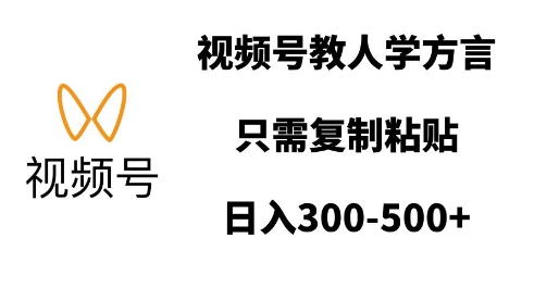 视频号教人学方言，只需复制粘贴，日入多张-朽念云创