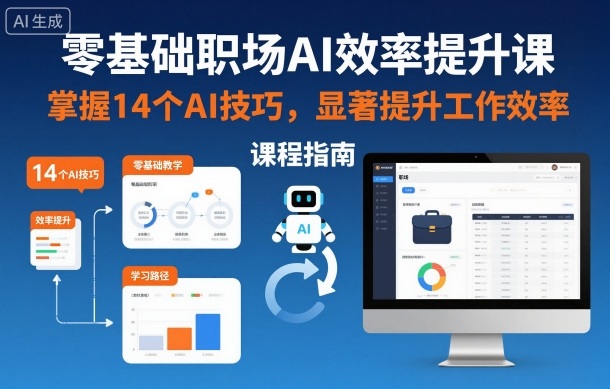 零基础职场AI效率提升课,掌握14个AI技巧,显著提升工作效率-朽念云创