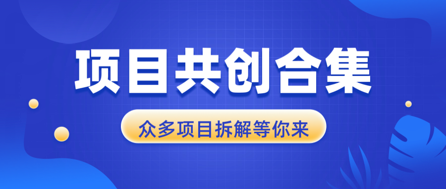 项目共创合集，从0-1全过程拆解，让你迅速找到适合自已的项目-朽念云创