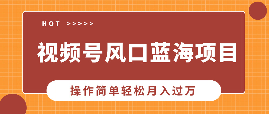 视频号风口蓝海项目，中老年人的流量密码，操作简单轻松月入过万-朽念云创