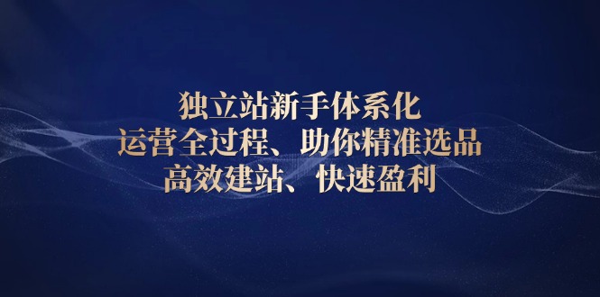 独立站新手体系化 运营全过程，助你精准选品、高效建站、快速盈利-朽念云创