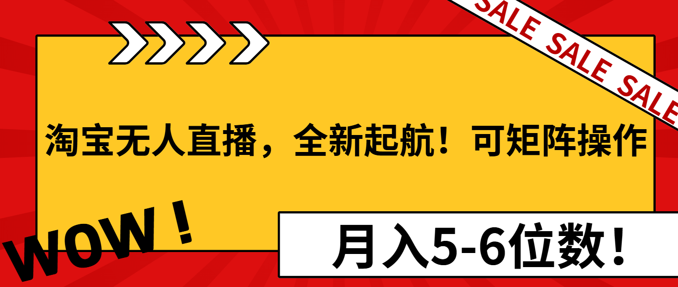 淘宝无人直播，全新起航！可矩阵操作，月入5-6位数！-朽念云创